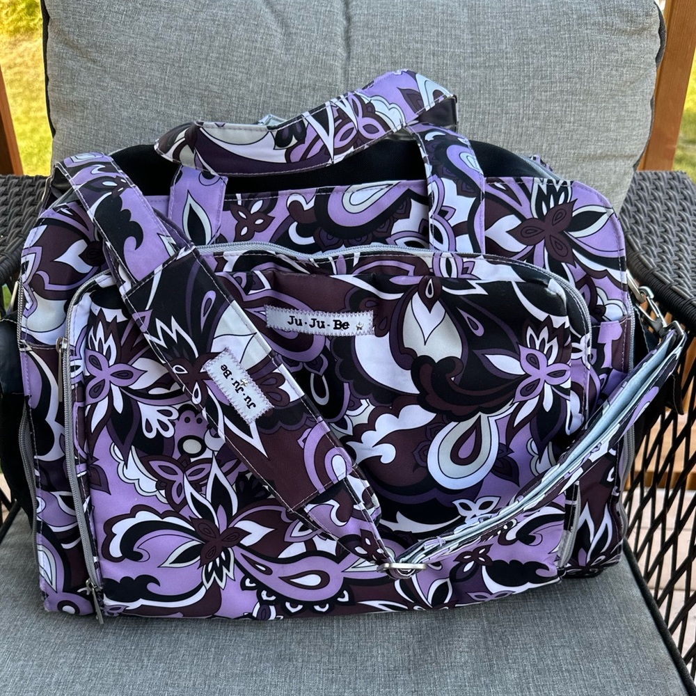 Ju-Ju-Be Lavender and Brown Floral Baby Bag